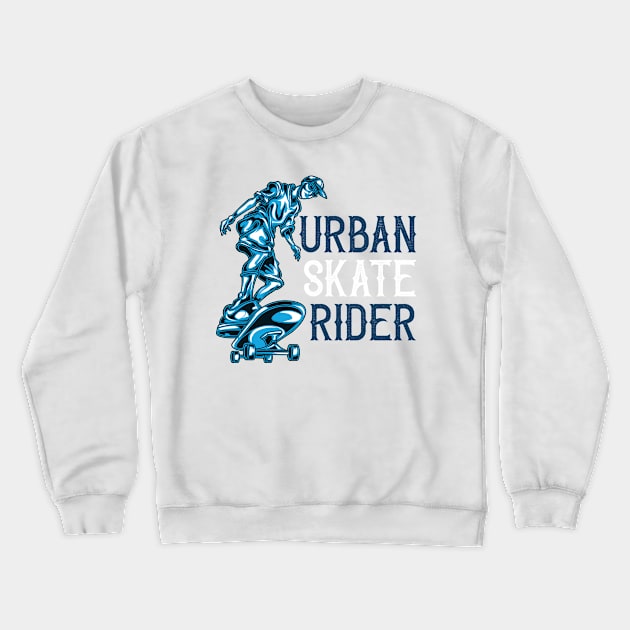 Urban Skate Rider Crewneck Sweatshirt by Mako Design 